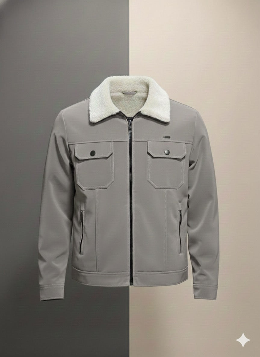 Men’s Heavy Warm Leather Jacket – Premium Winter Wear