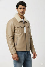 Men’s Heavy Warm Leather Jacket – Premium Winter Wear