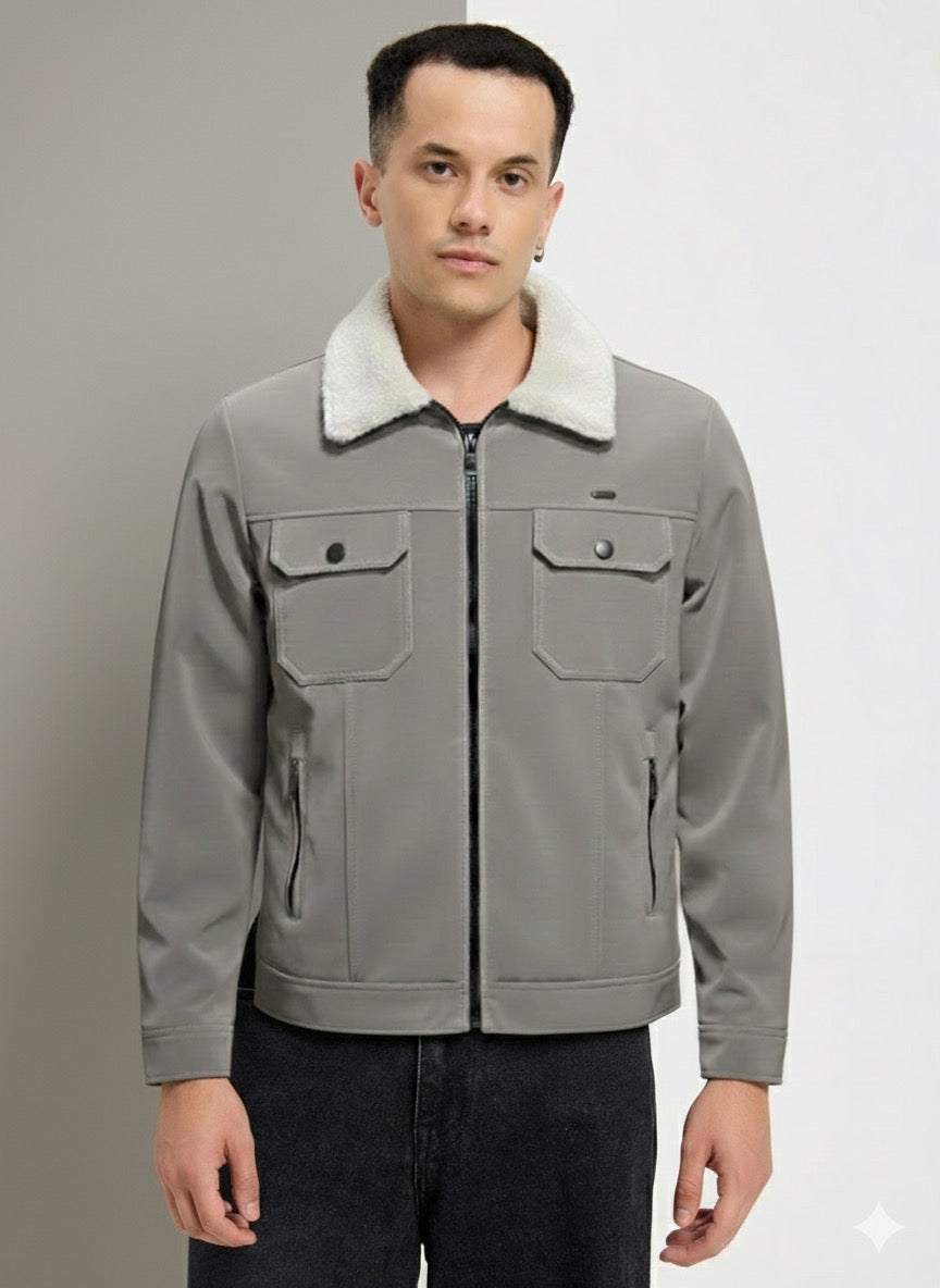 Men’s Heavy Warm Leather Jacket – Premium Winter Wear