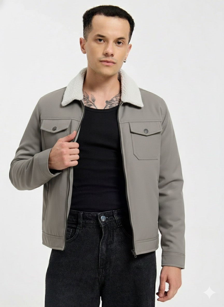 Men’s Heavy Warm Leather Jacket – Premium Winter Wear