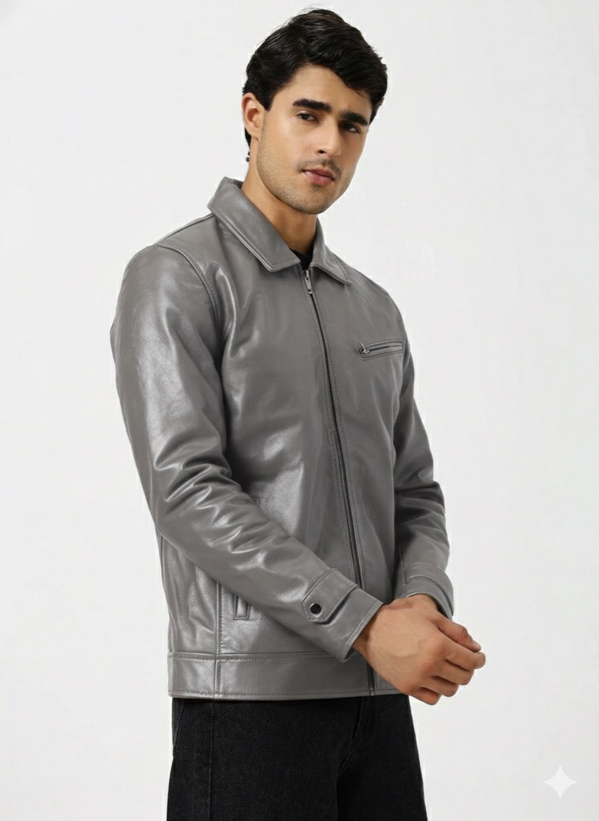 Men’s Heavy Warm Leather Jacket – Premium Winter Wear