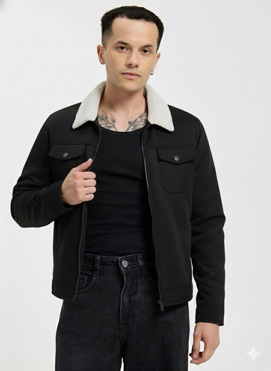 Turkish Faux Leather Jacket for Men – Ultra Warm Shearling Lining