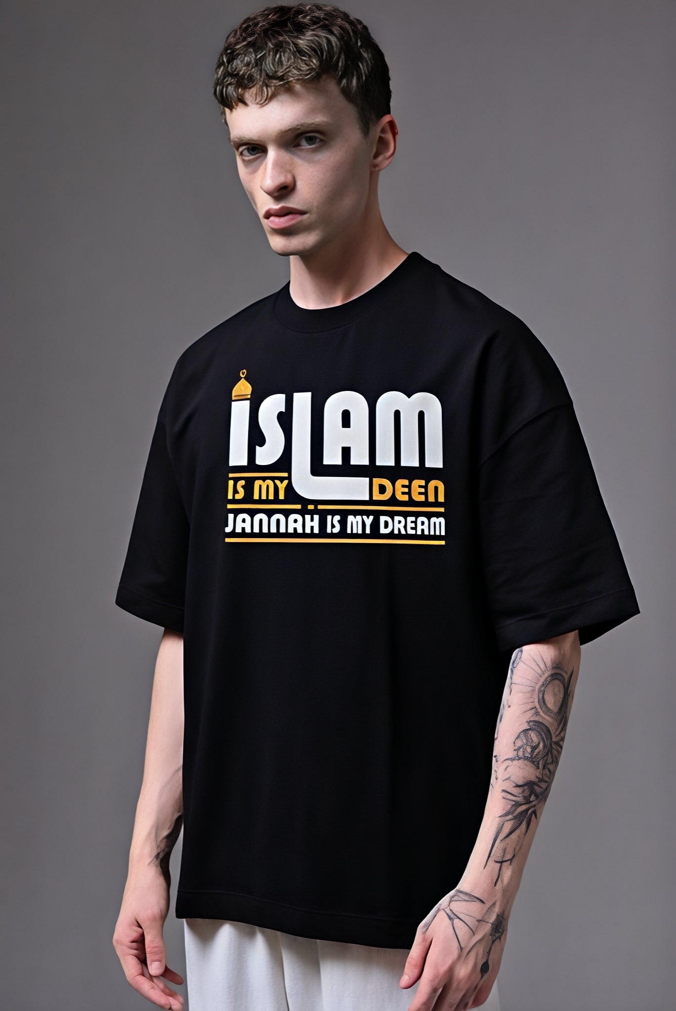 Men’s Black Islam is my deen  Islamic Cotton T-Shirt