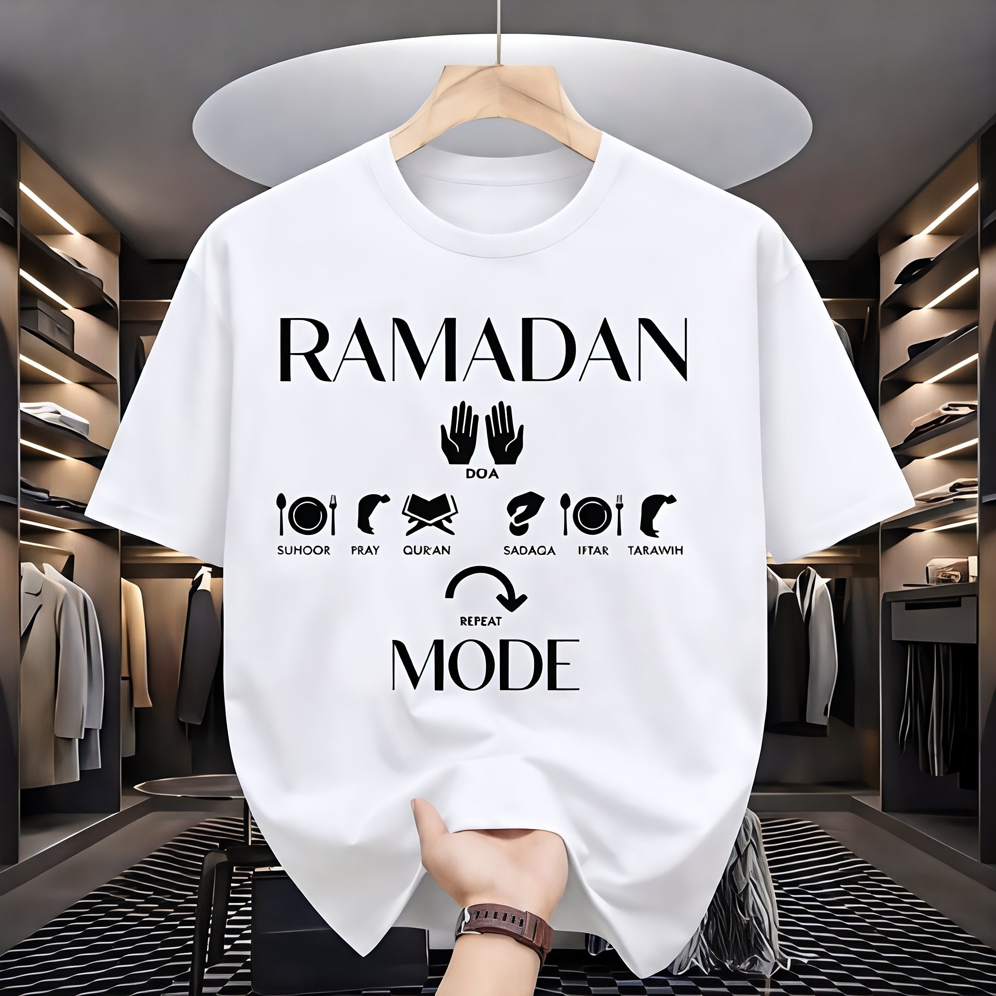 Men’s Black Ramzan Time Islamic Cotton T-Shirt