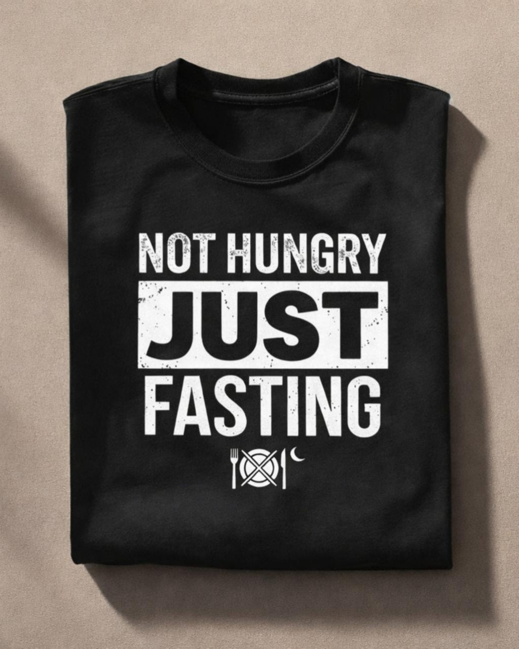 Men’s Black Fasting Roza Calligraphy Islamic Cotton T-Shirt