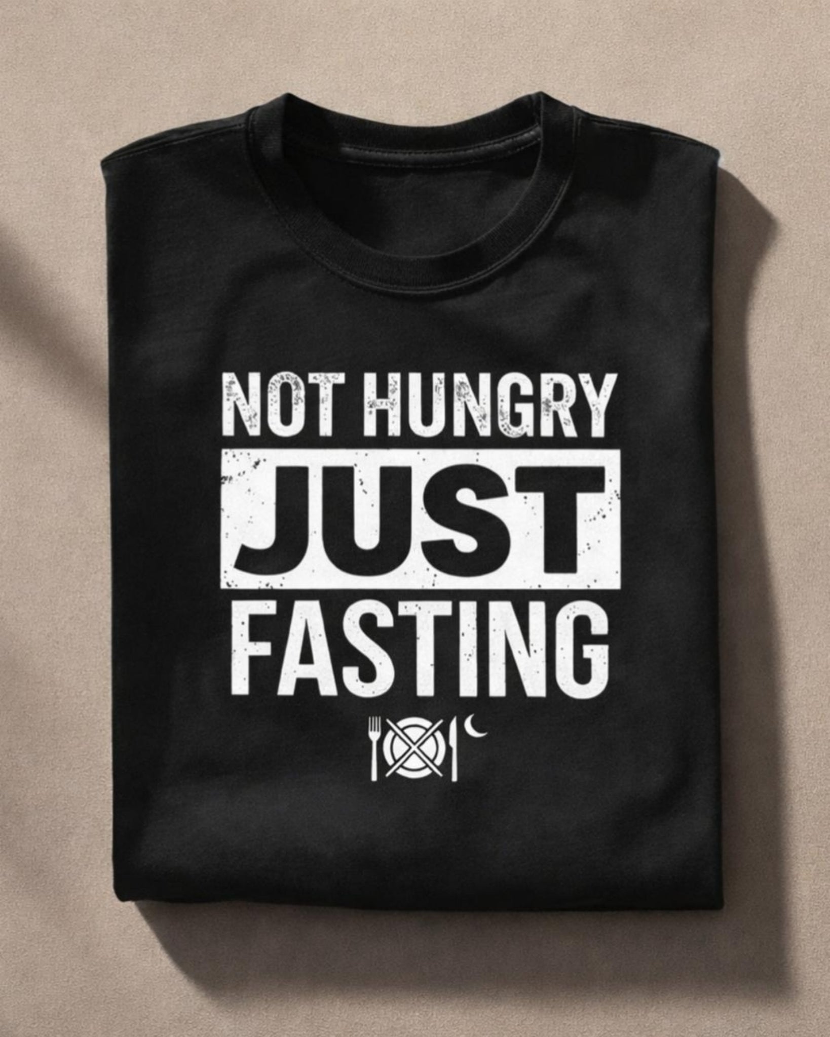 Men’s Black Fasting Roza Calligraphy Islamic Cotton T-Shirt