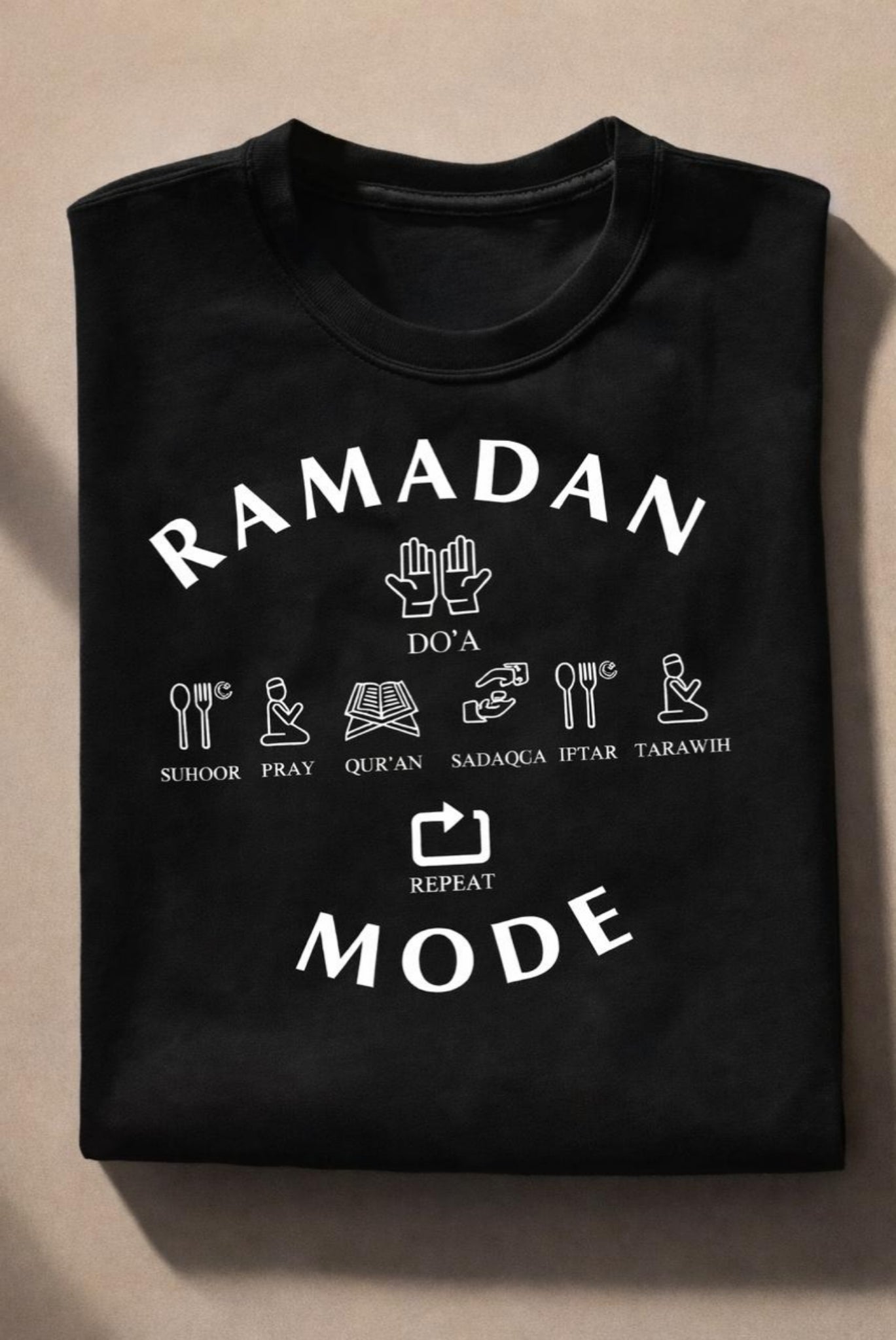 Men’s Black Ramzan Time Islamic Cotton T-Shirt